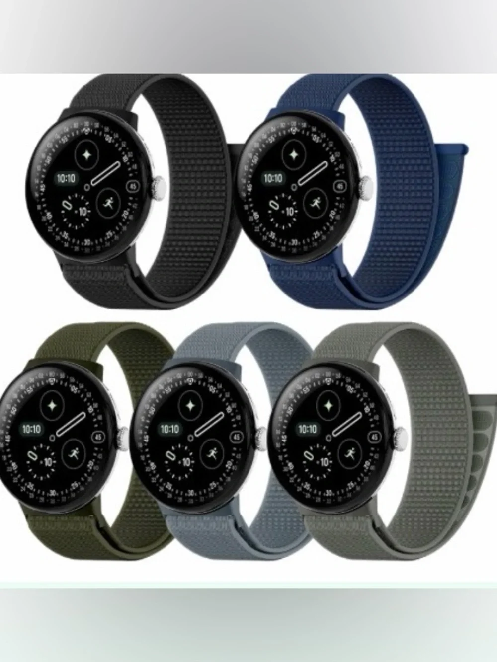 Zspoly Nylon Loop Sport Bands For Google Pixel Watch 4/3, 45mm, 5 Pack #26